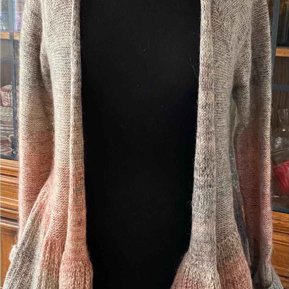❤️HOST PICK❤️ Free People Ombré Peplum Open Mohair Cardigan Sz M